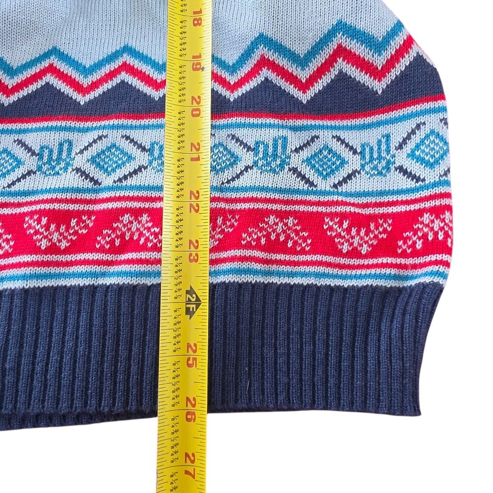 Dutch Bros Sweater Size M Blue Fair Isle Nordic Blue Red Unisex Limited Edition - Picture 7 of 7